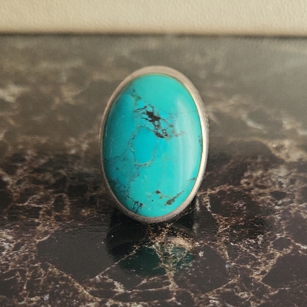 Turquoise Silver Ring - image 5